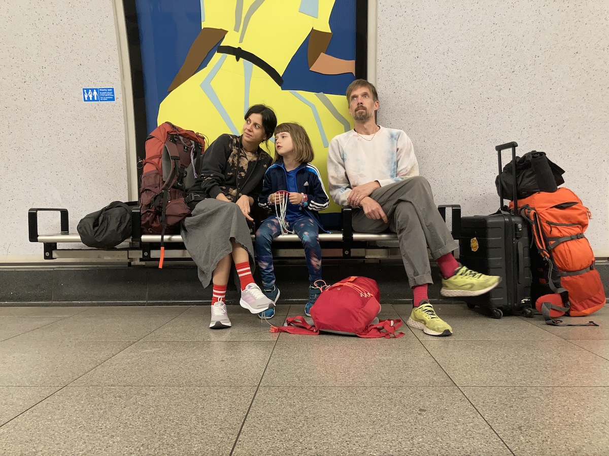 N waiting for the tube on the way to the airport